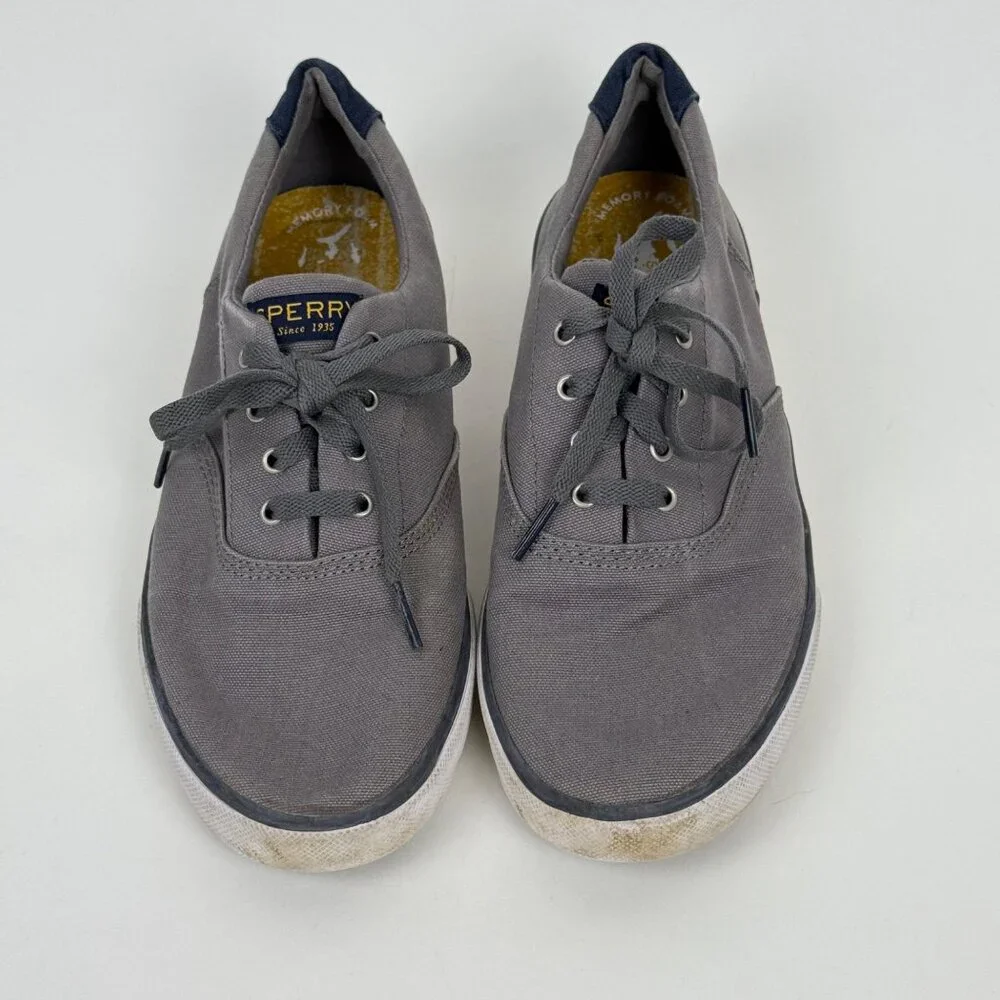 Sperry Striper II Men's Gray Canvas Casual Boat Shoes Sneakers Size 7